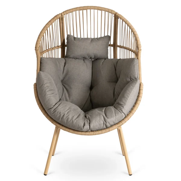 Scaun de grădină PORTLAND Grey cu suport pentru picioare