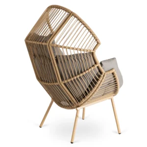 Scaun de grădină PORTLAND Grey cu suport pentru picioare