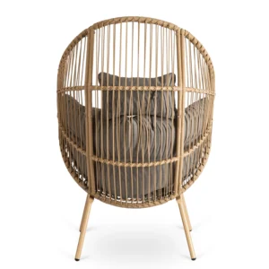 Scaun de grădină PORTLAND Grey cu suport pentru picioare