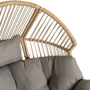 Scaun de grădină PORTLAND Grey cu suport pentru picioare