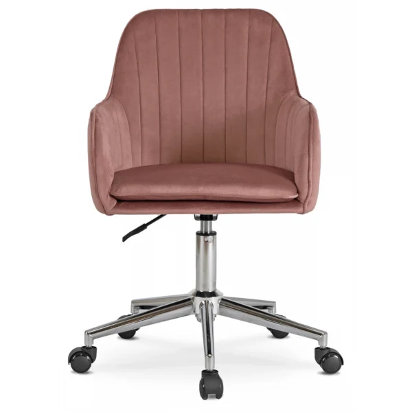 Scaun pivotant TOM din velur roz