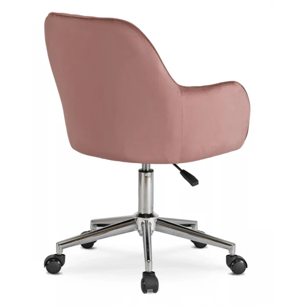 Scaun pivotant TOM din velur roz