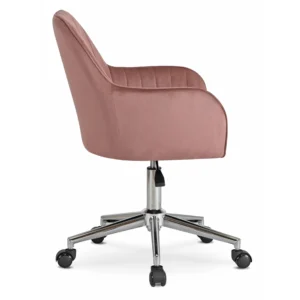 Scaun pivotant TOM din velur roz