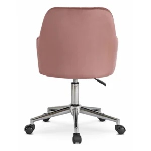 Scaun pivotant TOM din velur roz