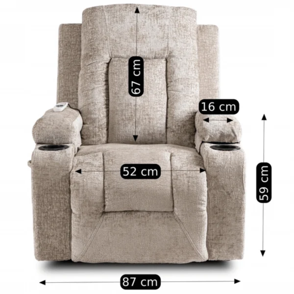 Scaun de masaj reclinabil din velur bej BOX