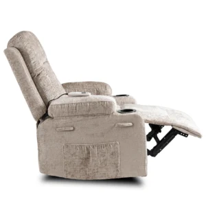 Scaun de masaj reclinabil din velur bej BOX