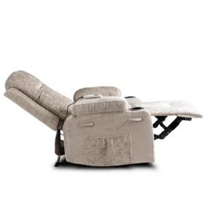 Scaun de masaj reclinabil din velur bej BOX