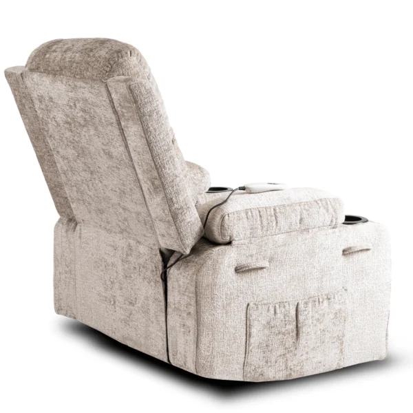 Scaun de masaj reclinabil din velur bej BOX