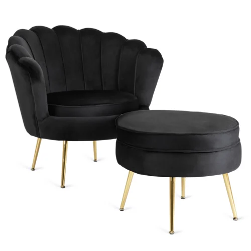 product-3282-0 Fotoliu GRAND cu suport pentru picioare, velur negru