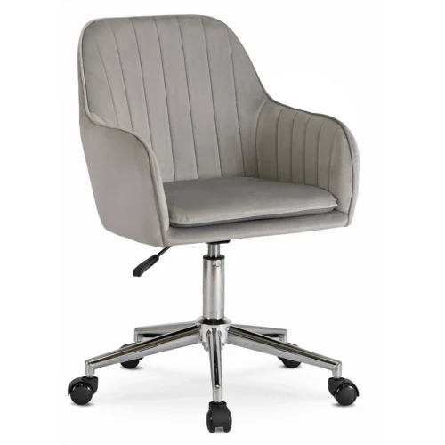 Scaun pivotant TOM din velur gri