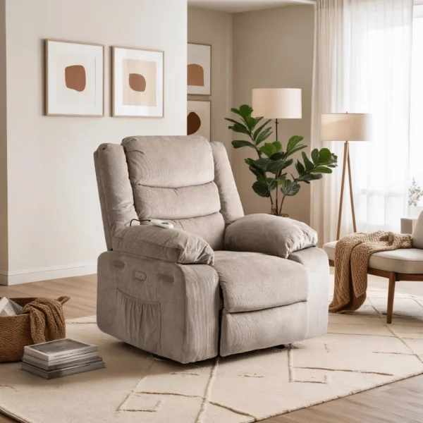 Scaun electric de masaj reclinabil JASPER, bej