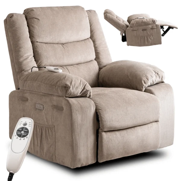 Scaun electric de masaj reclinabil JASPER, bej