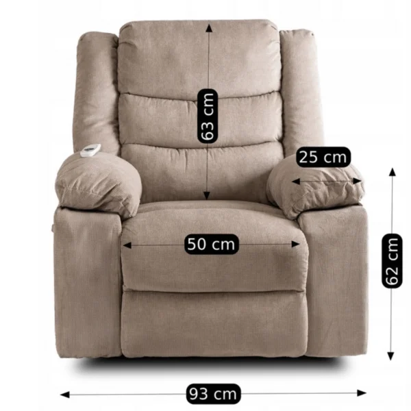 Scaun electric de masaj reclinabil JASPER, bej