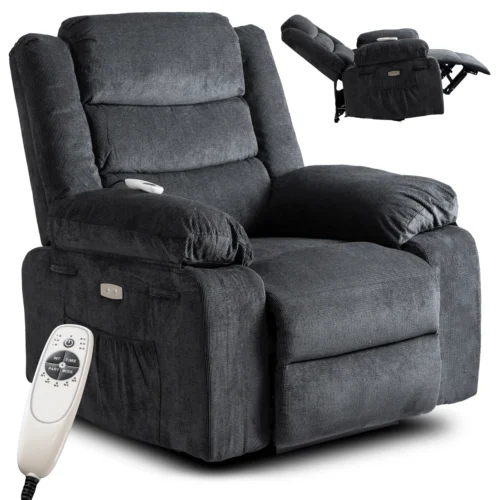 Scaun electric de masaj reclinabil JASPER, gri închis