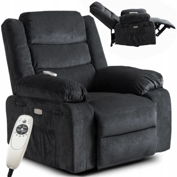 Scaun electric de masaj reclinabil JASPER, negru