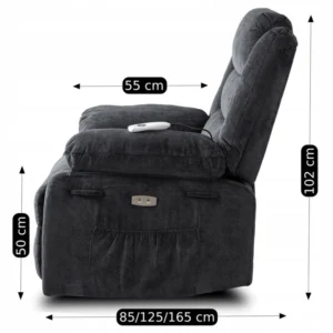 Scaun electric de masaj reclinabil JASPER, negru