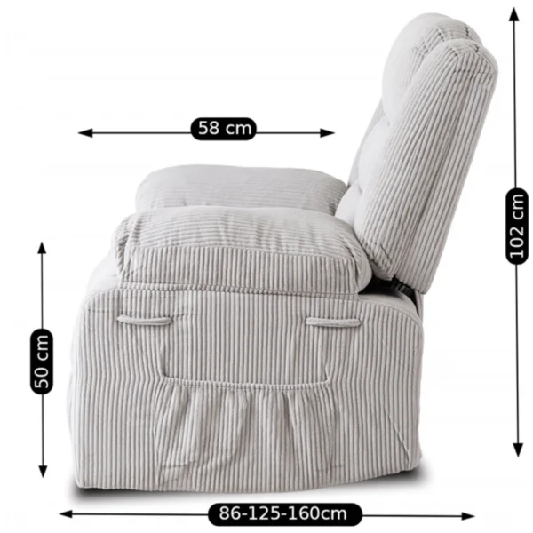 product-3287-12 ARTURO Fotoliu pliabil Gri Corduroy — Fotolii de relaxare