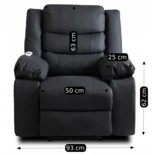 product-3289-10 Fotoliu cu masaj electric și spătar rabatabil JASPER, negru, din piele ecologică — Fotolii de masaj