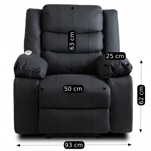 product-3289-10 Fotoliu cu masaj electric și spătar rabatabil JASPER, negru, din piele ecologică — Fotolii de masaj