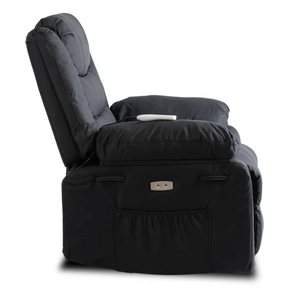 product-3289-2 Fotoliu cu masaj electric și spătar rabatabil JASPER, negru, din piele ecologică — Fotolii de masaj