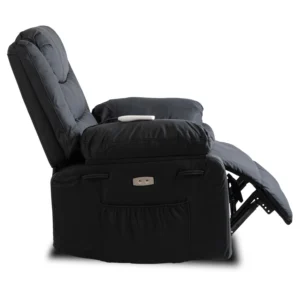 product-3289-3 Fotoliu cu masaj electric și spătar rabatabil JASPER, negru, din piele ecologică — Fotolii de masaj