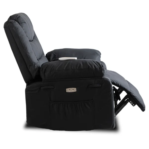 product-3289-3 Fotoliu cu masaj electric și spătar rabatabil JASPER, negru, din piele ecologică — Fotolii de masaj
