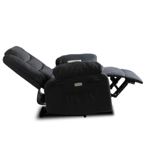 product-3289-4 Fotoliu cu masaj electric și spătar rabatabil JASPER, negru, din piele ecologică — Fotolii de masaj