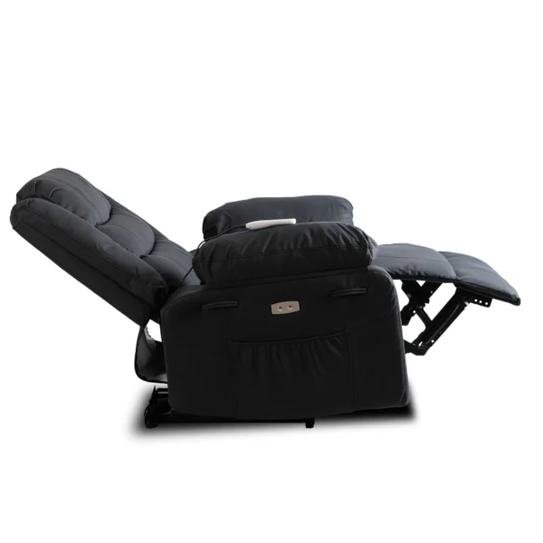 product-3289-4 Fotoliu cu masaj electric și spătar rabatabil JASPER, negru, din piele ecologică — Fotolii de masaj