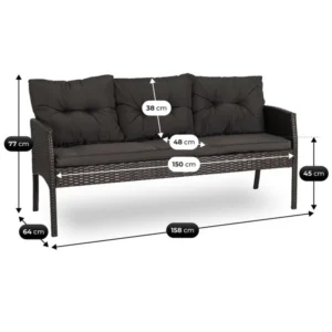 Set mobilier de grădină ATLANTA negru