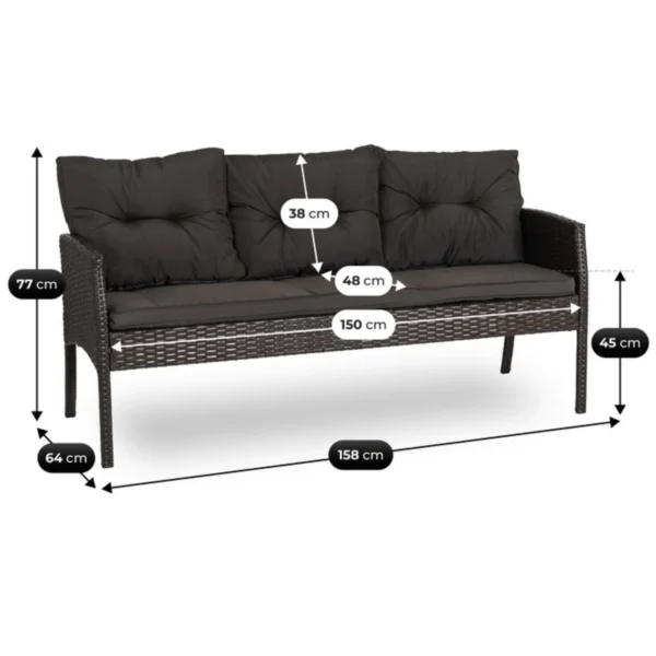 Set mobilier de grădină ATLANTA negru