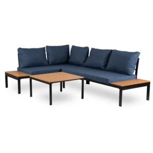 Set mobilier de grădină NORMAN Albastru marin/Negru