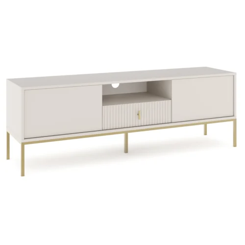 MARCOS Dulap TV 154 cm Grooved Cashmere/Gold