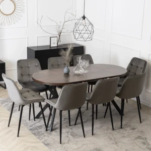 product-3303-2 DORIAN Masă pliantă 80-160 cm nuc/negru — Mese