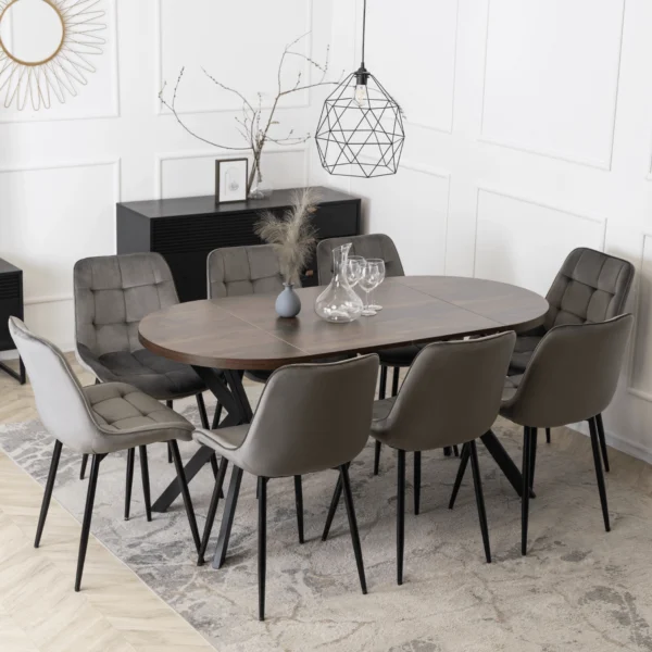 product-3303-2 DORIAN Masă pliantă 80-160 cm nuc/negru — Mese