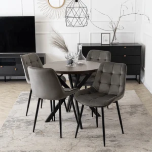 product-3303-3 DORIAN Masă pliantă 80-160 cm nuc/negru — Mese