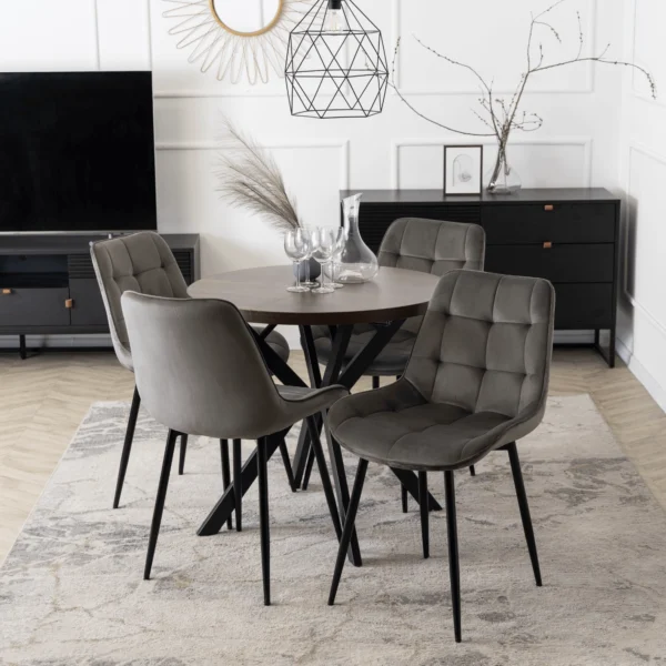 product-3303-3 DORIAN Masă pliantă 80-160 cm nuc/negru — Mese