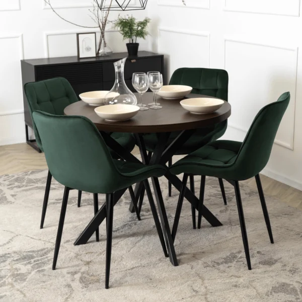 LUGO Masă extensibilă 90-190 cm Nuc/Negru