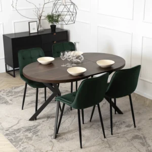 LUGO Masă extensibilă 90-190 cm Nuc/Negru