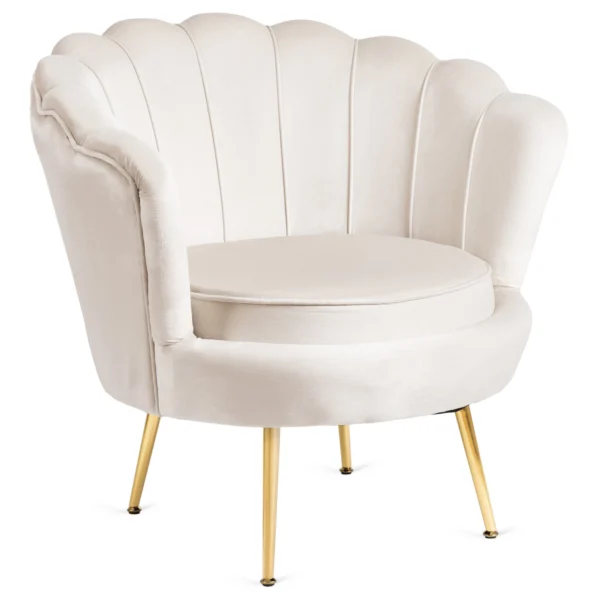product-3311-1 Fotoliu GRAND cu suport pentru picioare Cream Velour — Fotolii cu taburet