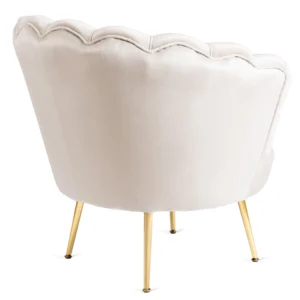 product-3311-4 Fotoliu GRAND cu suport pentru picioare Cream Velour — Fotolii cu taburet