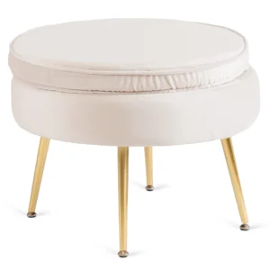 product-3311-6 Fotoliu GRAND cu suport pentru picioare Cream Velour — Fotolii cu taburet