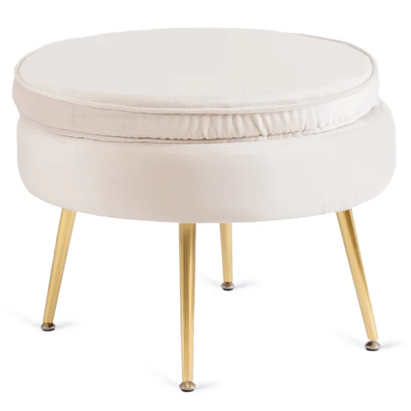 product-3311-6 Fotoliu GRAND cu suport pentru picioare Cream Velour — Fotolii cu taburet