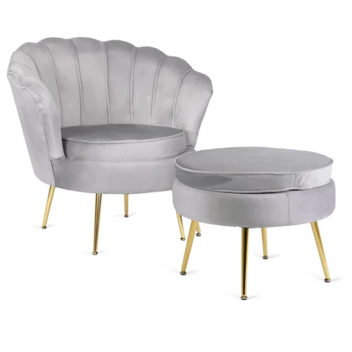 product-3313-0 Fotoliu GRAND cu suport pentru picioare, velur gri