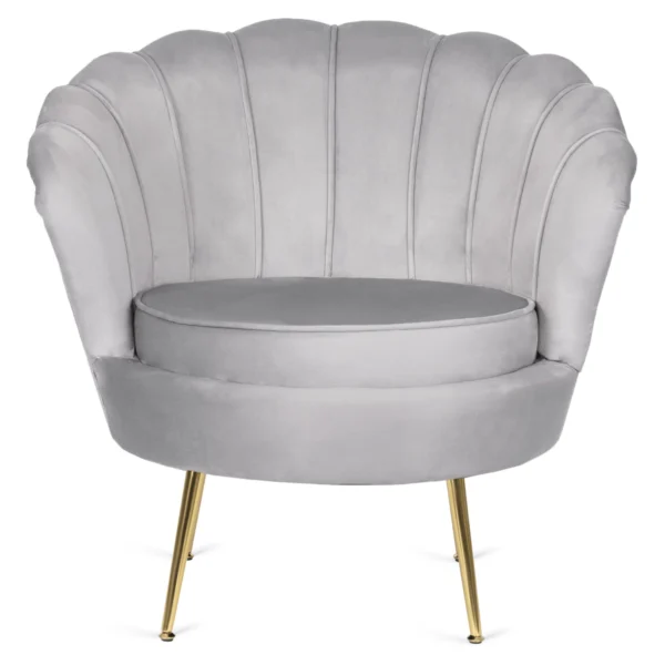 Fotoliu GRAND cu suport pentru picioare, velur gri