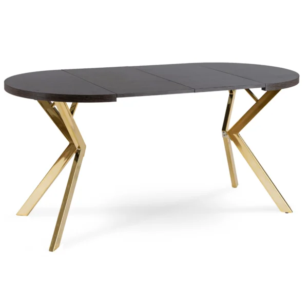 Masă extensibilă DORIAN 80-160 cm Negru/Auriu