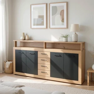 Comodă BLAGO 190 cm Artisan Oak/Negru — Comode