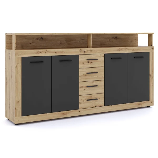 Comodă BLAGO 190 cm Artisan Oak/Negru — Comode