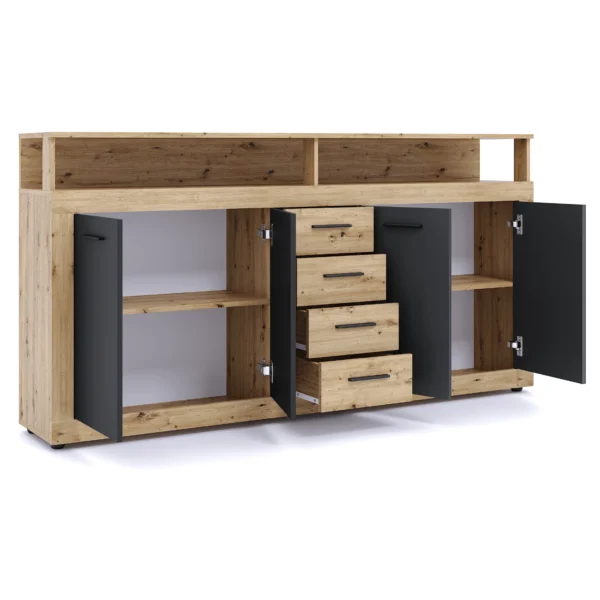 Comodă BLAGO 190 cm Artisan Oak/Negru — Comode