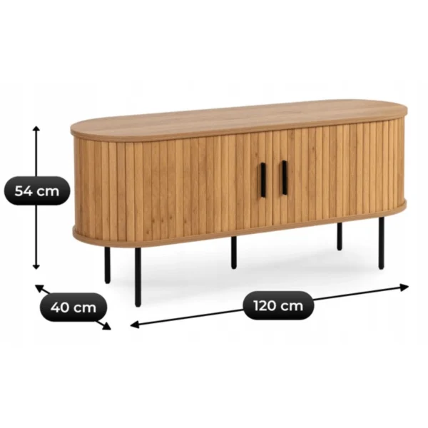 TRISH 120 cm Dulap TV cu două uși Stejar