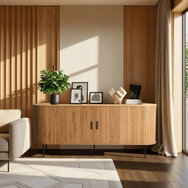 product-3325-0-1 TRISH 180 cm Comoda extensibilă cu două uși Stejar — Comode